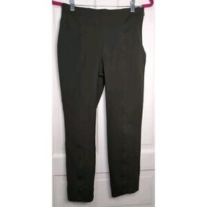 Quince Ultra-Stretch Ponte Pintuck Ankle Pants Olive Women's L Work (1154)